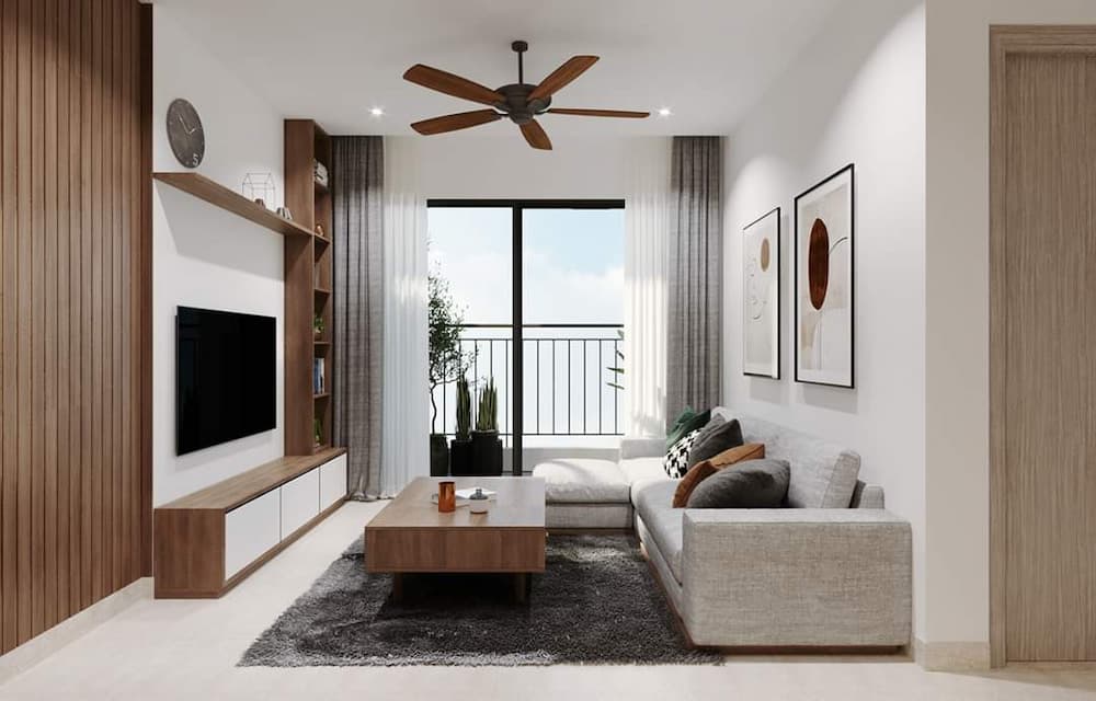 Không gian phòng khách nội thất cao cấp tại Vinhomes Hóc Môn