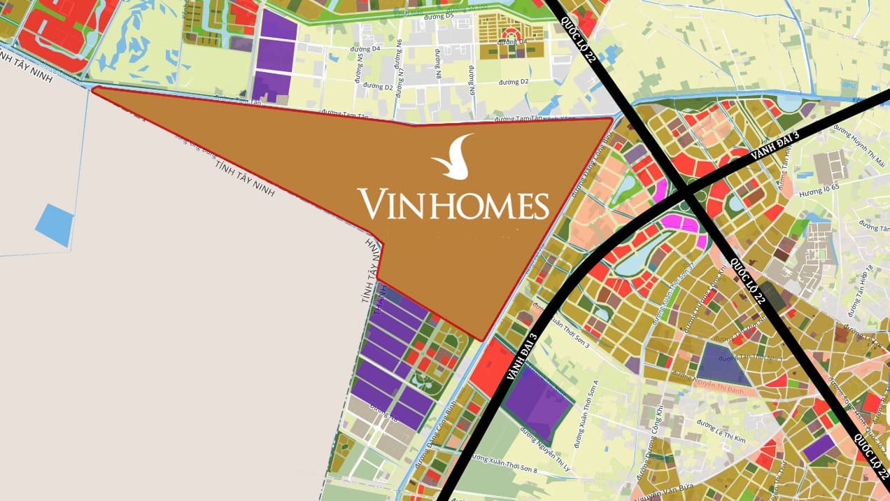 Bản đồ vị trí dự án Vinhomes Hóc Môn